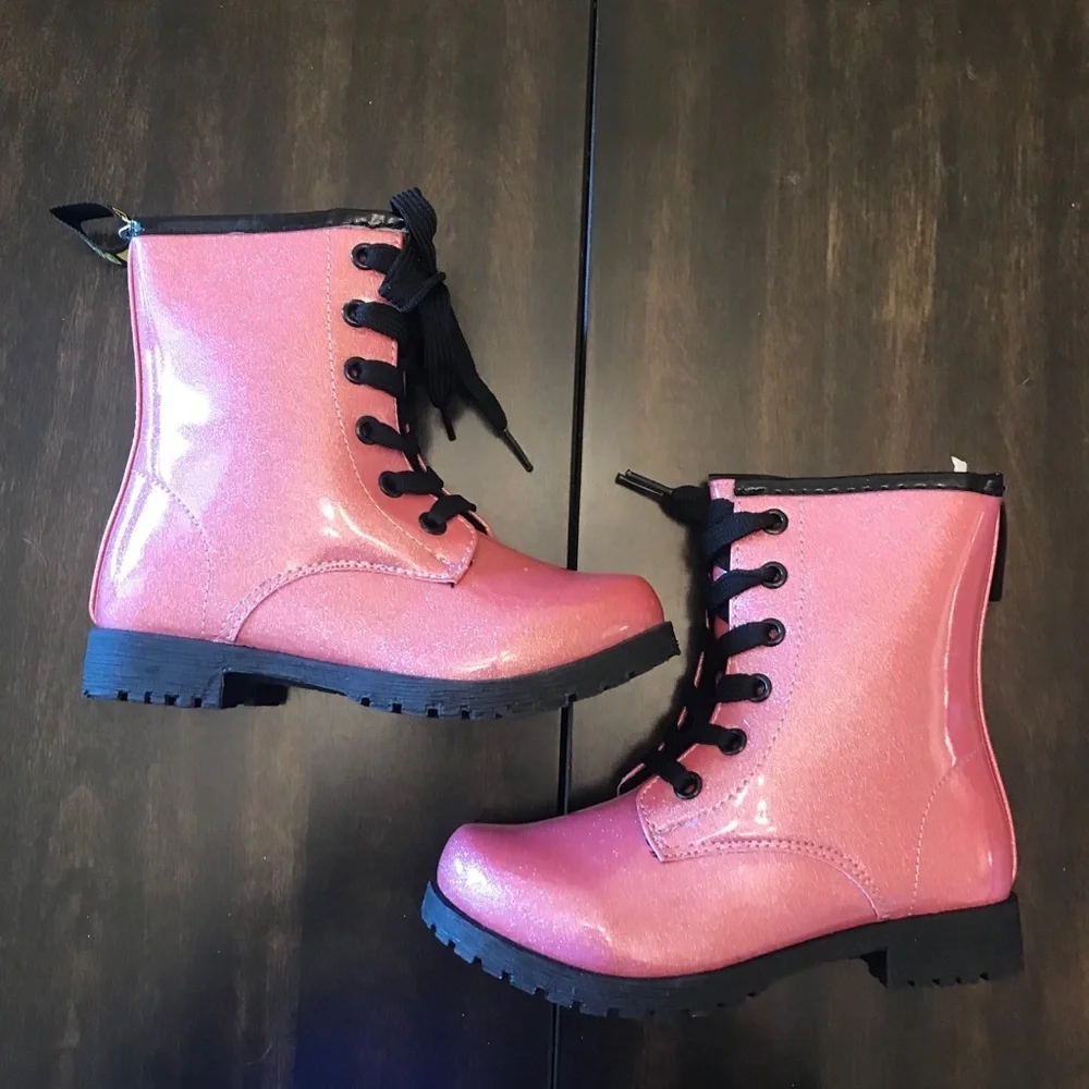 NEW Ositos Little Girls Glitter Combat Boots